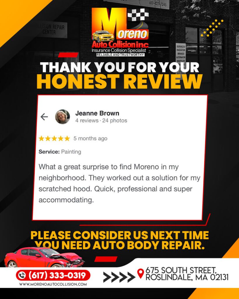 MORENO AUTO COLLISION INC 675 South street. Roslindale, Ma 02131 